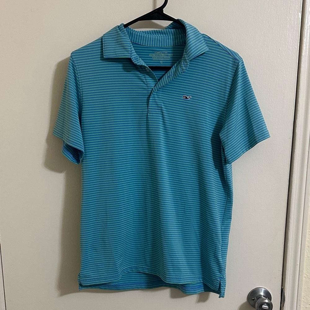 EUC Vineyard Vines Boys On the Go Sankaty Striped Short Sleeve Polo XL